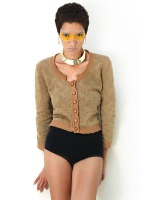 Cropped Cardi in organic CA cotton for Myrrhia Spring 2013