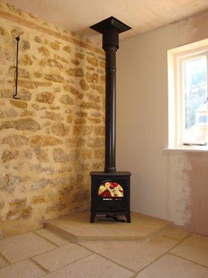 Wood stove installation