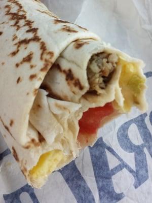 Freshly made breakfast burrito!