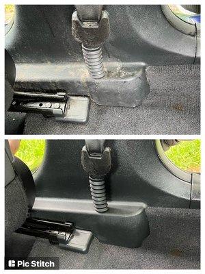 A before and after of our interior plastic cleaning/restore