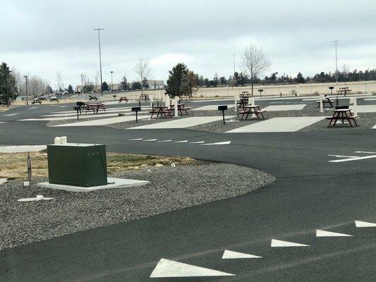 Variety of parking spots, some even have a vehicle parking lane