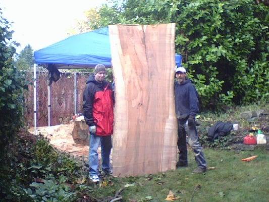 10 foot tall 54 inches wide and 1 1/2 inch thick piece of maple we milled