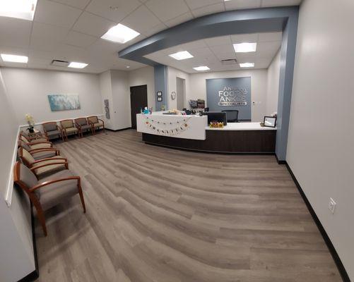 The spacious reception and waiting area in our brand new office at 450 N Standridge Blvd. Ste 202 in Anna TX 75409.