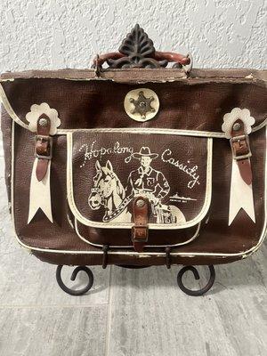 Hopalong Cassidy child's book bag. Very Rare. Early 50's. Add it to the TV Cowboy Hero's collection.