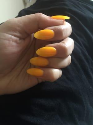 Neon yellow nails by simon