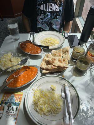 Chicken Tikka Masala, Lamb Vindaloo, Garlic Naan