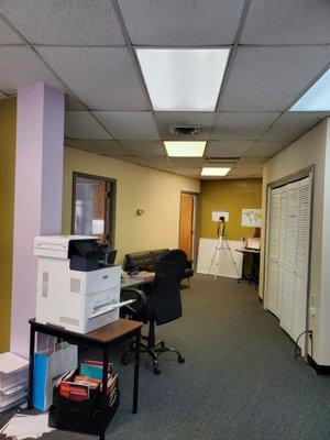 Corridor leading to classrooms Merrimack Language School