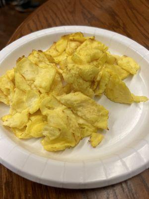 Two scrambled eggs $4.99. Looks like more!