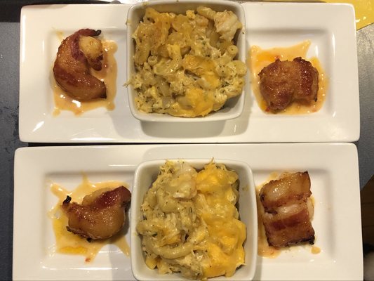 Seafood Mac&Cheese, Bacon Wrapped Shrimp & Bang Sauce