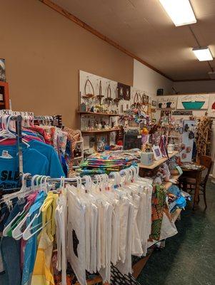 T-shirts, hand towels, wood items and more.