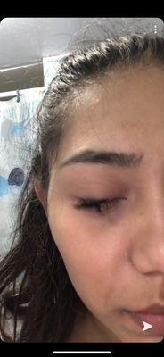 Sorry for the bad pictures but my eyeballs were literally stinging because of how bad they were and they fell off after 3 hours. GARBAGE.