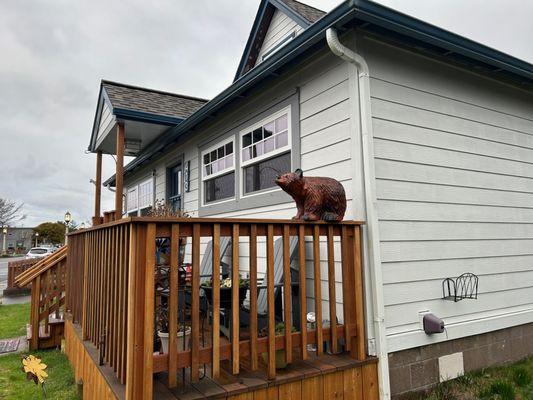 Beautiful carved bear now protects our deck