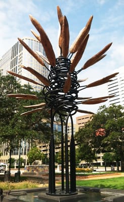 Sculpture art you'll see in Discovery Green Park along the Bayou City Tour.