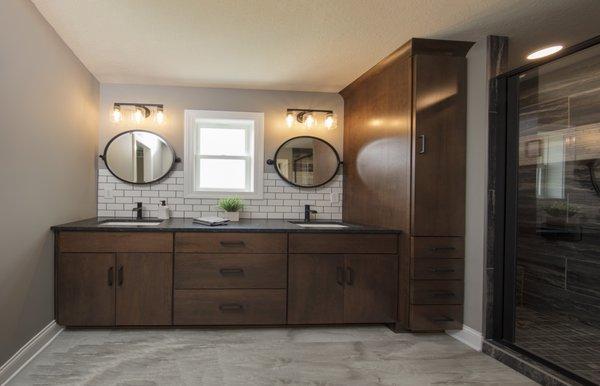 American made bathroom vanities. Customized to your size, style, wood and color of choice.  Call today for a quote.