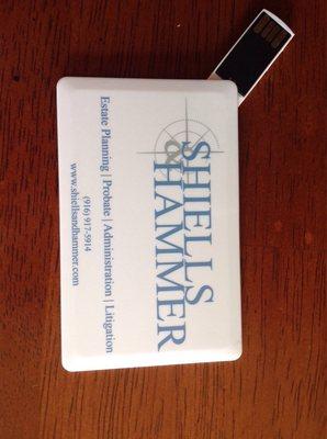 Not only do you get a binder of your trust paperwork, you also get a plastic business card with a flash drive of your paperwork!