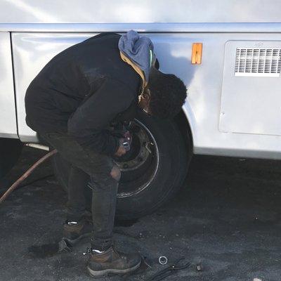 They had to remove our RV tire twice to fix it. They took it off the rim the 2nd time & found a faulty valve inside the tire & replaced it.