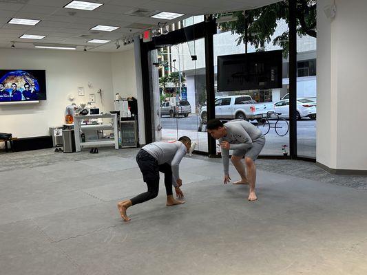 Mornings are great!  Wrestling techniques incorporated into training.