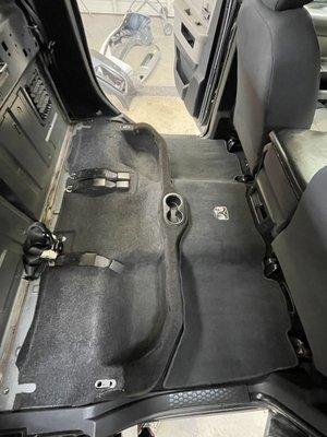 Shampooed trucks interior