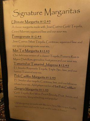 Signature Margaritas