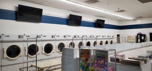 We have added games vending and tvs for customers to enjoy while they do their laundry.