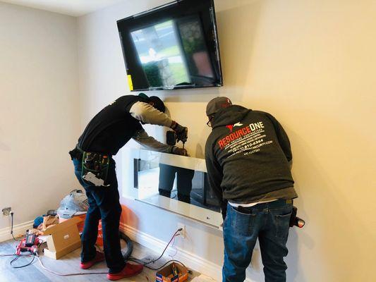 TV and Fireplace installation