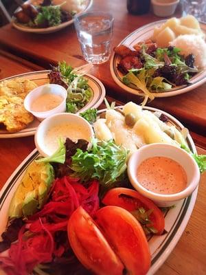 Yuca salad. Perfect option for vegetarian. Try with  garlic cilantro dressing !!