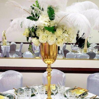 Gold centerpieces available for rent