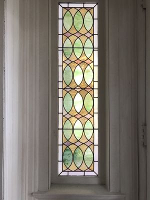 Stained glass restoration Weehawkin, New Jersey residence.