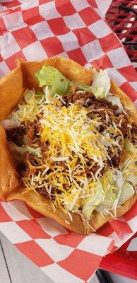 Ground beef taco salad.