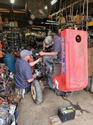 This garden tractor was brought into our shop after sitting at another for over 8 months. The customer was happy with our fast turnaround.