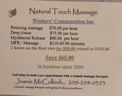 Natural Touch Massage By Joanie