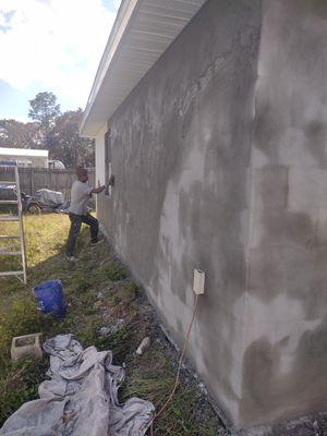 Concrete stucco and painting