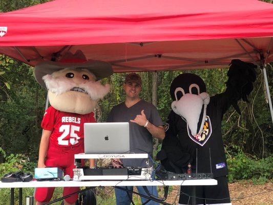 Football Game - Announcements & music to pump up the crowd..