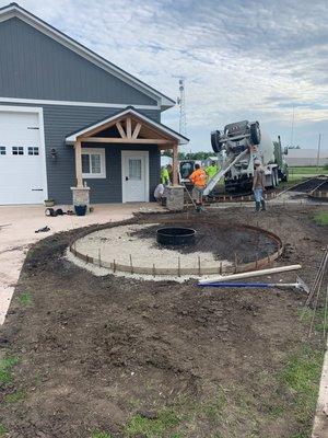 Post-frame building and concrete work