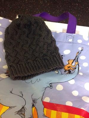 Creative mistake on pattern = new design element.  Still gorgeous baby hat.