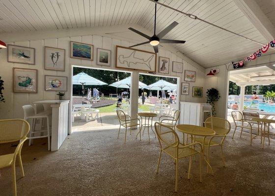 Seating in the restaurant area