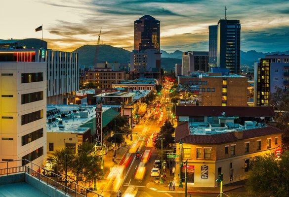 Downtown Tucson looking west down Congress Street.