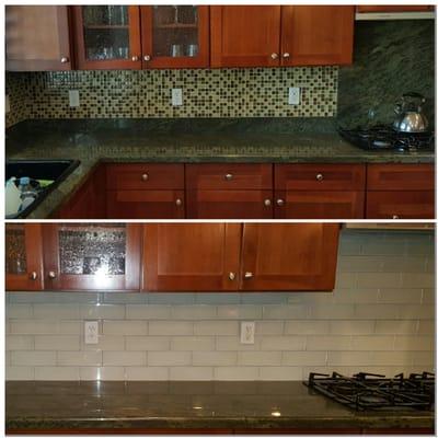 Had to show the back splash work from Cano & his team. The top is the before & bottom is the after. Thanks again Cano!!