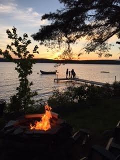 sitting at the camp fire