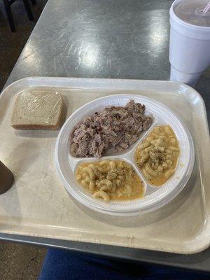 Pork plate with Mac and cheese