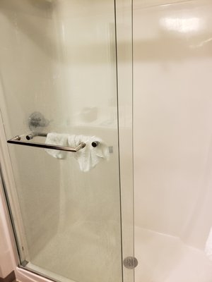 Shower at Woodspring Suites Extended Stay South Plainfield NJ July 14 2020.