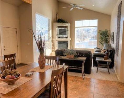 Dining/Living -  - large one level home with open floor plan and vaulted ceilings