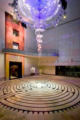 The Atrium - Roger Leitner's Chartres Labyrinth, Todd Siler's Ascension, Lonnie Hanzon's Chandelier Chardin