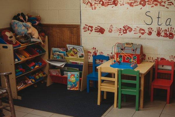 We have a play room for our clients children! Family is important to us, &  we want your visit with us as relaxing & homey as possible!!