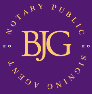 BJG Notary purple logo