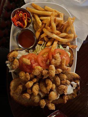 Shrimp Po-Boy sandwich. Enormous!