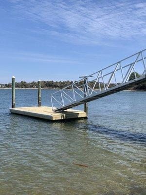 New float built and installed and also mounted and installed a new aluminum ramp.