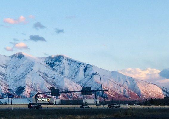 Springville Walmart with those gorgeous mountains behind the store. Wow!