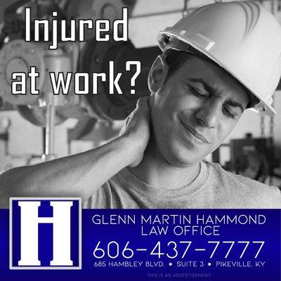 Injured at work? Call Glenn today!