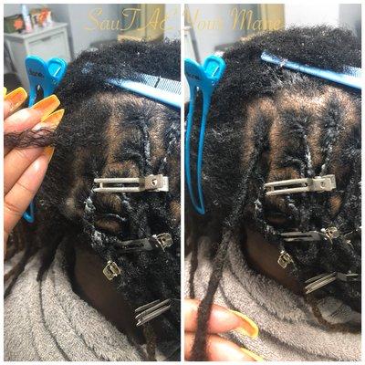 Loc Repair w/Loc Reattachment at SauTAE Your Mane, Available appts all week! Call today #beforeandafter